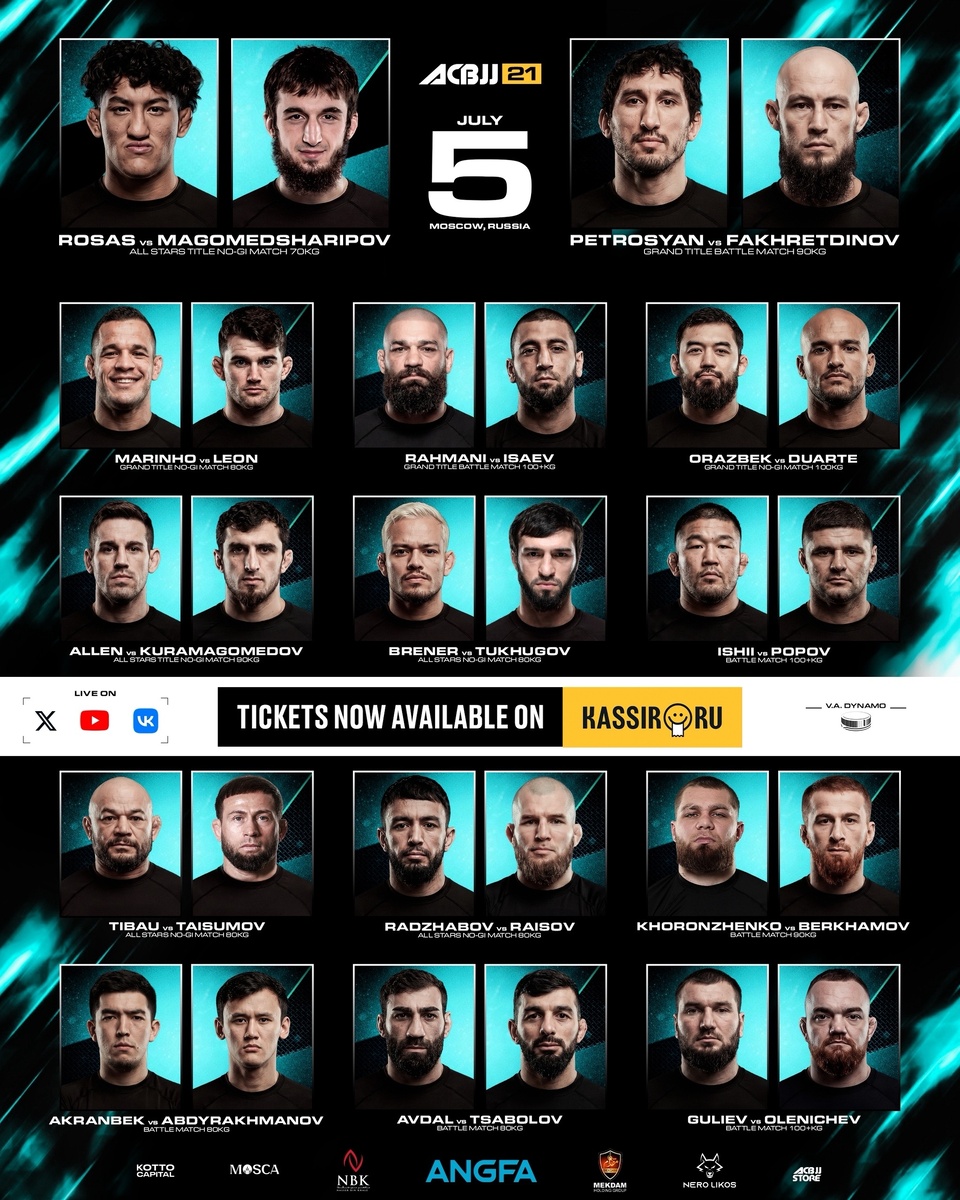     Медийный кард турнира ACBJJ 21