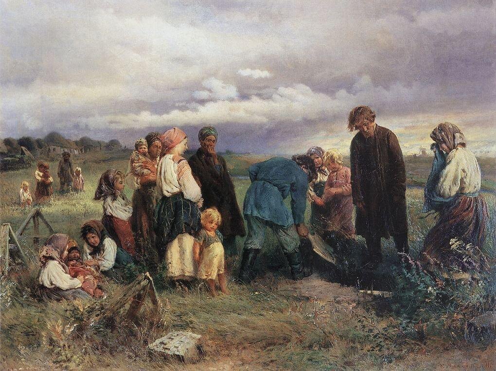 Константин Маковский. Похороны ребенка. 1872. Художественный музей им. М.П. Крошицкого, Севастополь