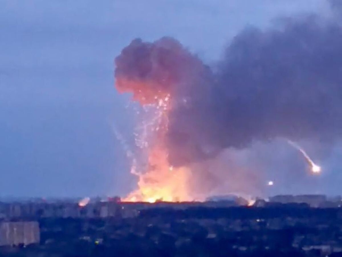    Взрыв в Вишнёвом в Киевской области | © Кадр видео из соцсетей