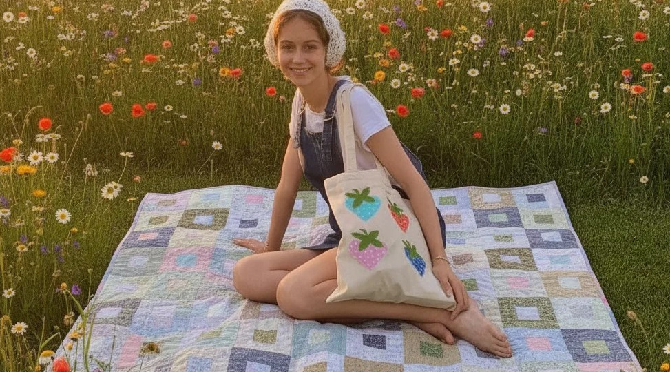 Сделала аппликацию на шоппер и продолжаю шить куртку. А вы что шьёте?