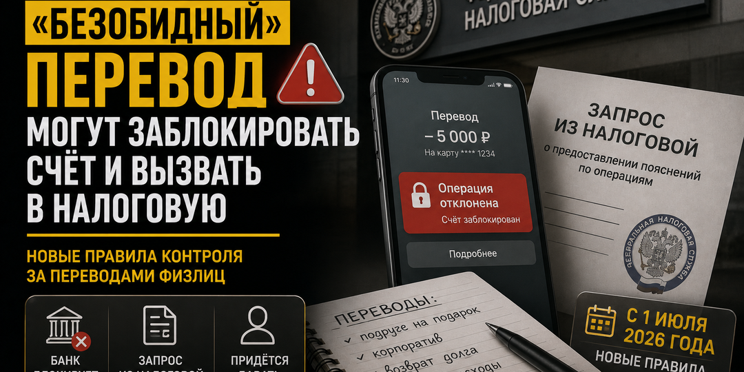 Теперь за «безобидный» перевод могут заблокировать счёт и вызвать в налоговую: новые правила контроля за переводами физлиц