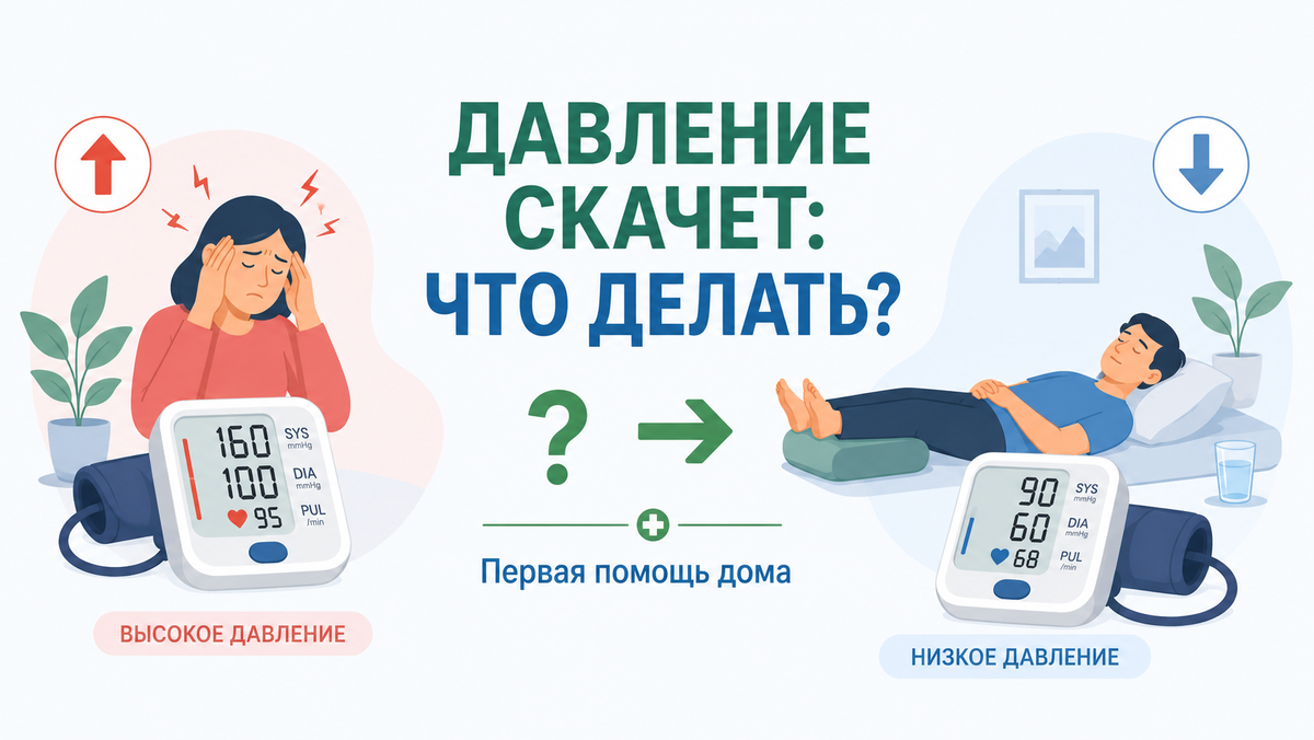 «Скачки давления — не шутка. Простые и понятные шаги, которые помогут вам или близкому до приезда врача.»