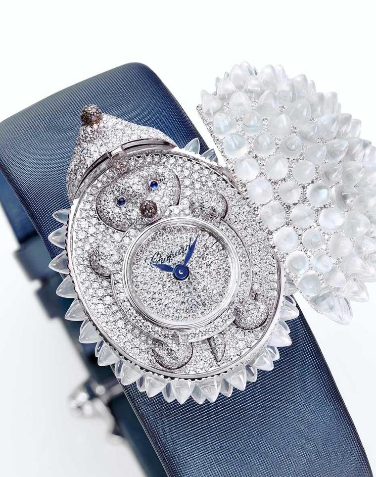 Ёж на новых секретных часах Chopard скрывает циферблат, инкрустированный бриллиантами.