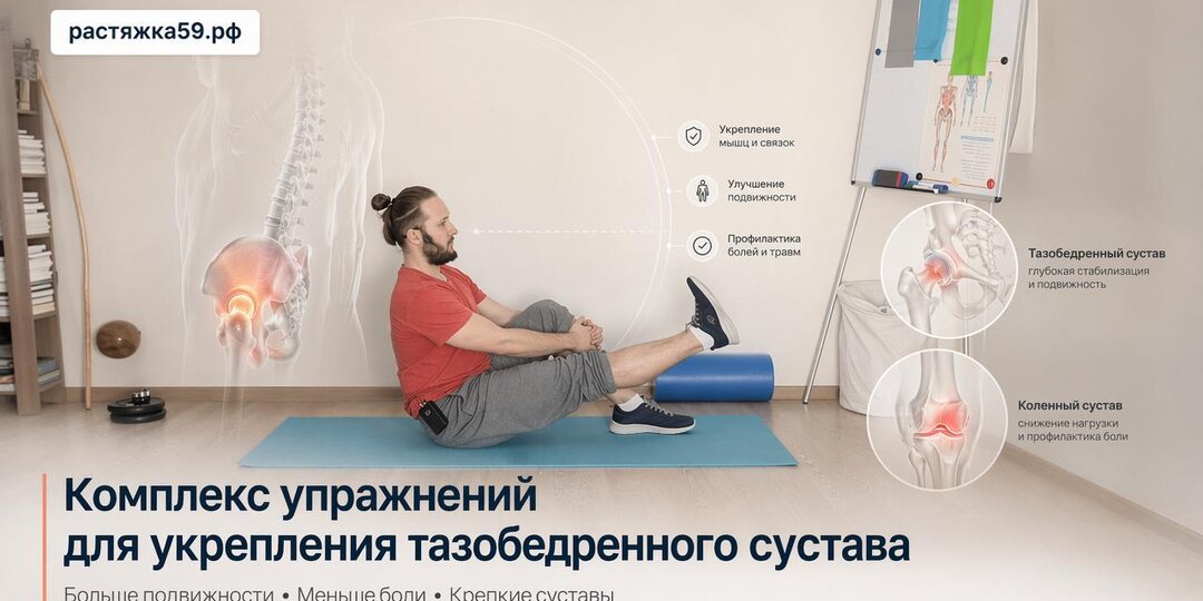 Укрепление тазобедренного сустава. Комплекс упражнений среднего уровня сложности
