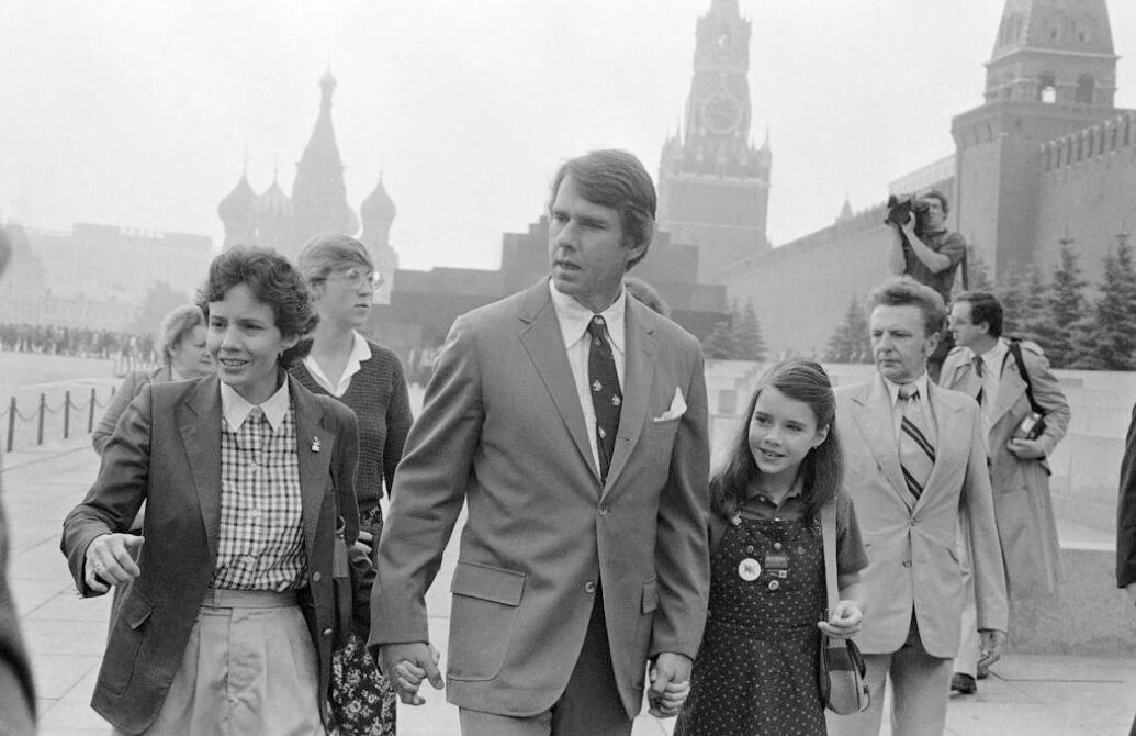 Саманта Смит и её семья во время поездки в СССР, 1983 год, Москва,