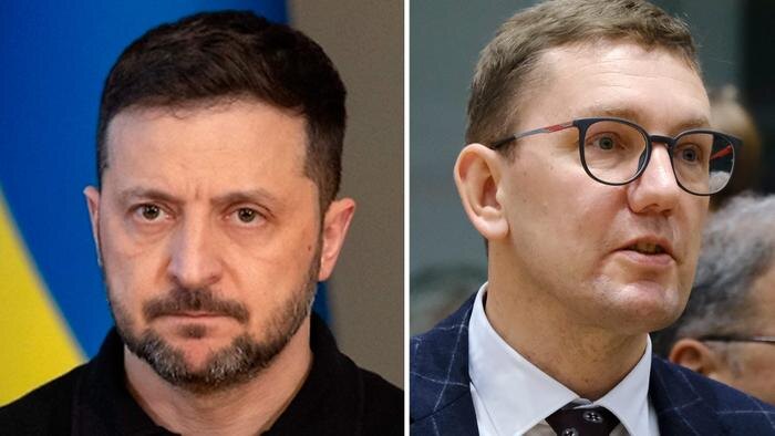 Владимир Зеленский и Кристен Михал. Обложка © Shutterstock / FOTODOM / UkrPictures, © Wikipedia / European Union