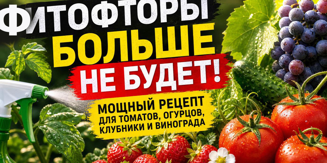 Фитофторы больше НЕ БУДЕТ! Мощный рецепт для томатов, огурцов, клубники и винограда.
