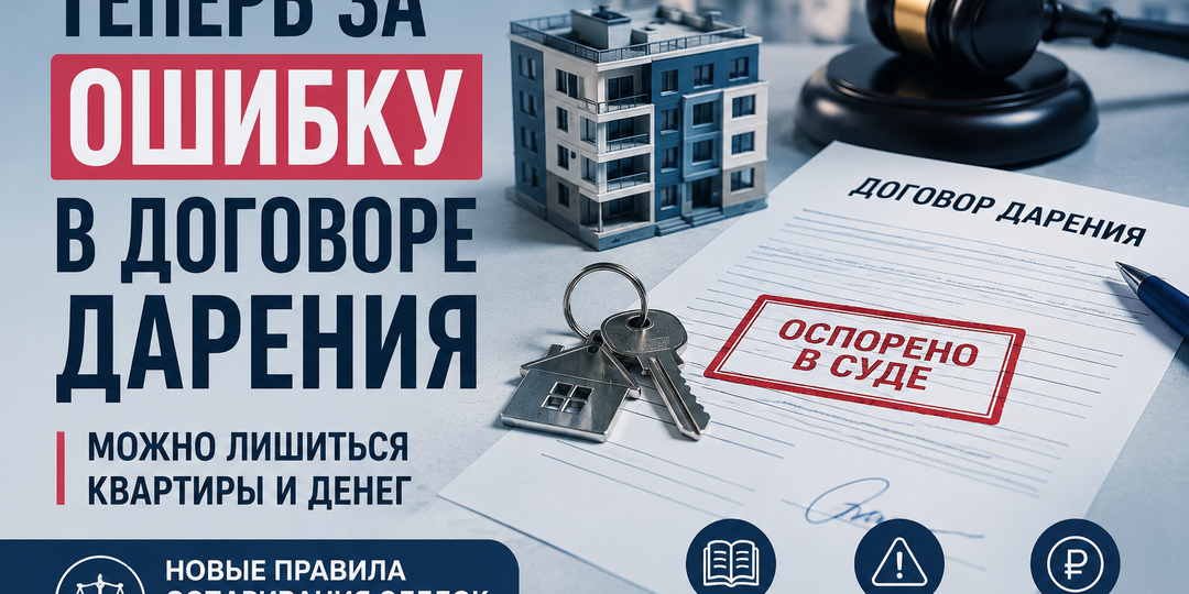 Теперь за ошибку в договоре дарения можно лишиться квартиры и денег: новые правила оспаривания сделок с недвижимостью.