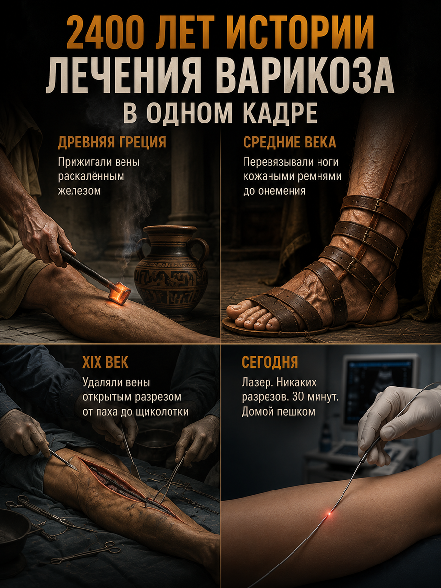 2400 лет лечения варикоза в одном кадре