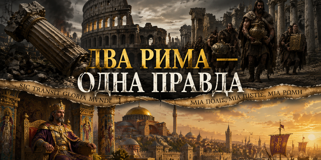 Два Рима — две судьбы. Почему один рухнул под крики варваров, а другой простоял ещё тысячу лет, и почему мы упорно забываем его в школе?
