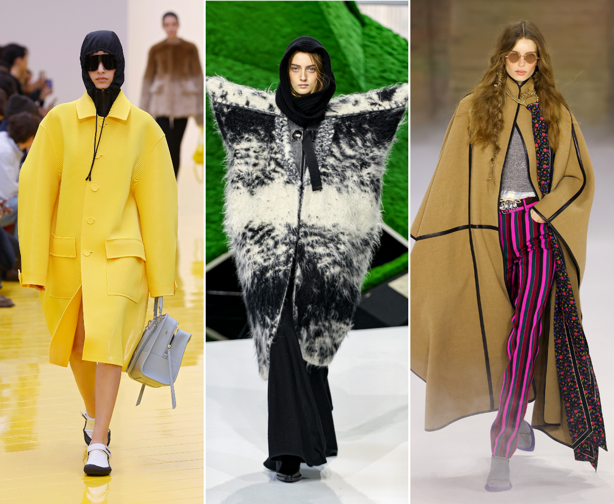 Объемные пальто Loewe, Louis Vuitton, Chloé