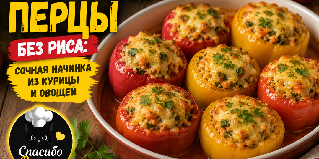 Фаршированные перцы без риса: сочная начинка из курицы и овощей