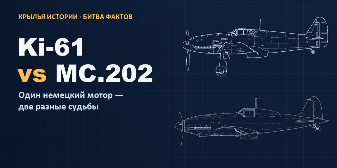 Ki-61 против MC.202: один немецкий мотор — две судьбы