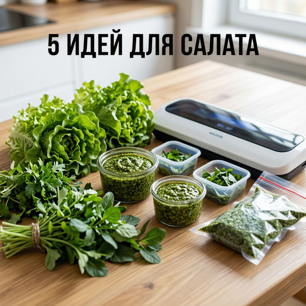 Если у вас остался пучок салата или зелени — не спешите его выкидывать. Я покажу, как превратить его в соусы, приправы и даже заморозить. И расскажу, как вакууматор помогает сохранить всё это на месяцы