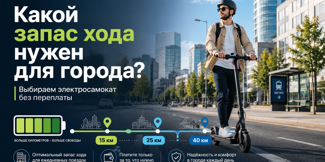 Какой запас хода электросамоката нужен для города