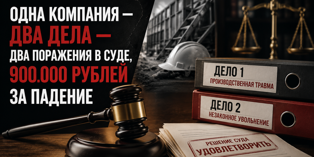 ОДНА КОМПАНИЯ — ДВА ДЕЛА — ДВА ПОРАЖЕНИЯ В СУДЕ, 900.000 РУБЛЕЙ ЗА ПАДЕНИЕ.