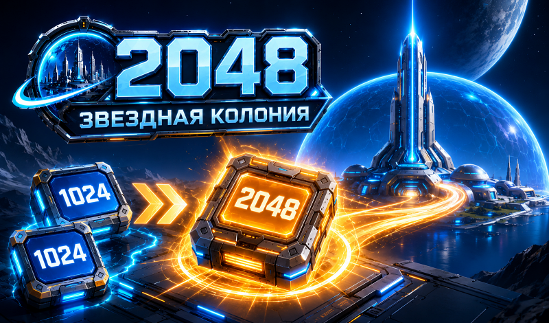 Я выпустил собственную мини-игру "2048: Звёздная колония": вот что получится, если объединить 2048, космическую колонию и idle-игры