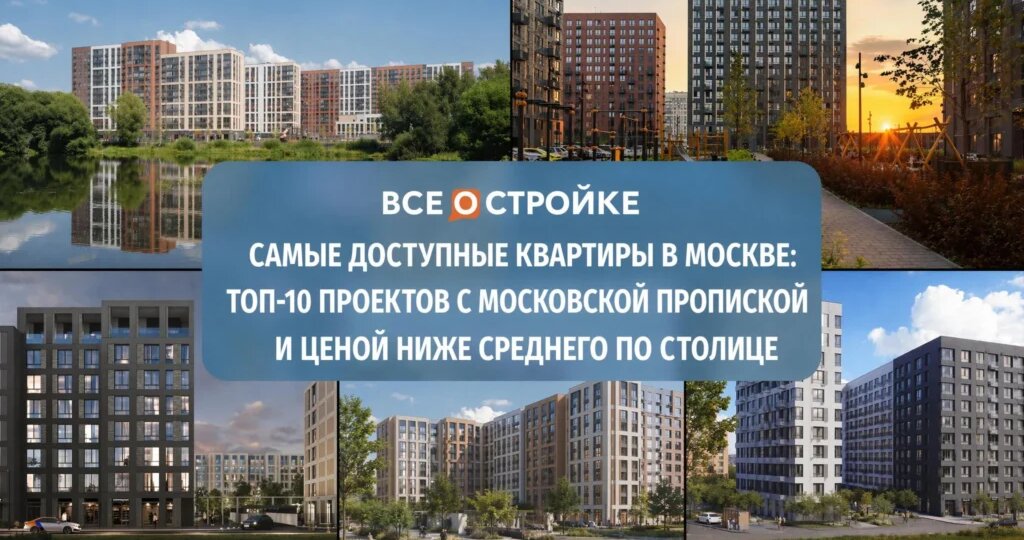 Самые доступные квартиры в Москве: подборка 10-ти проектов с московской пропиской и ценой ниже среднего по столице