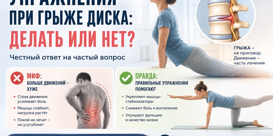 Упражнения при грыже диска: делать или нет?