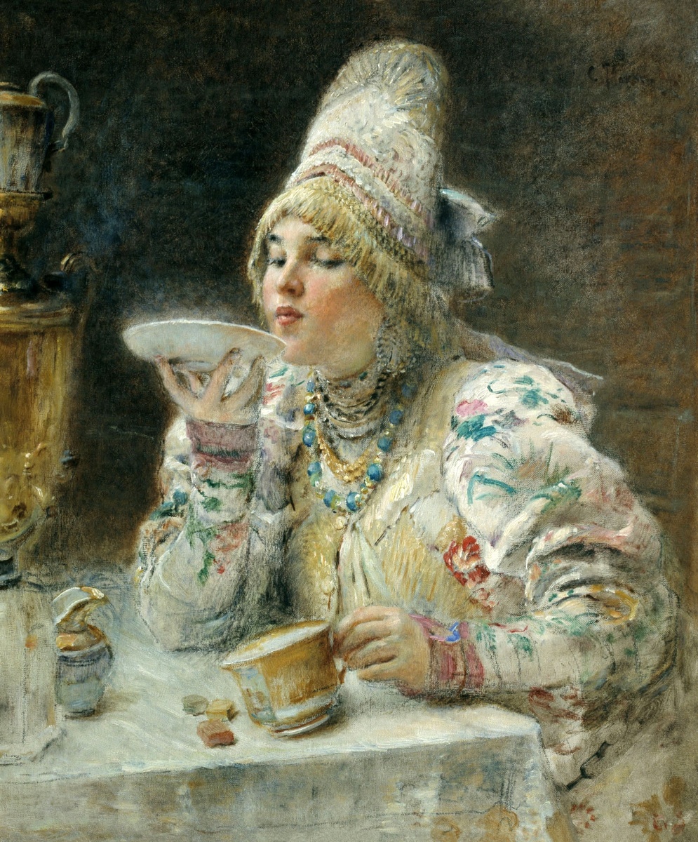 Маковский К.Е. «Боярышня за чаем», 1914. Ульяновский областной художественный музей
