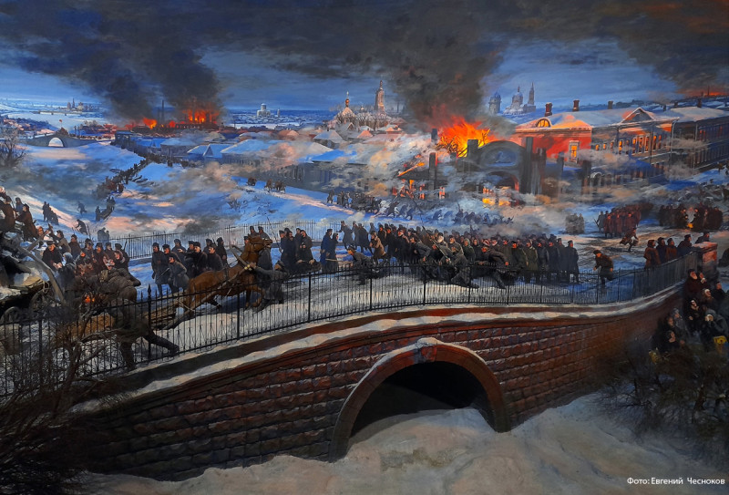 Диорама «Героическая Пресня. 1905 год». Фрагмент. Художник Ефим Дешалыт.