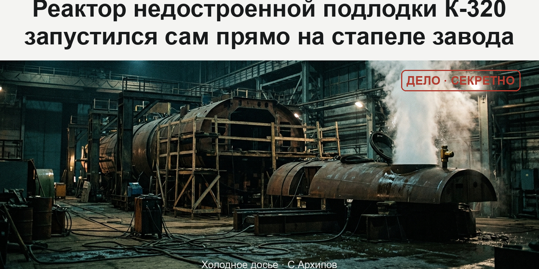 Реактор недостроенной подлодки К-320 запустился сам прямо на стапеле завода