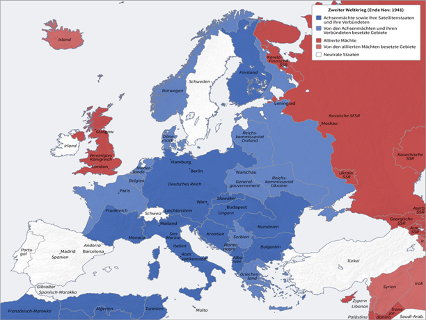 Территория СССР, захваченная Германией к 01.12.1941