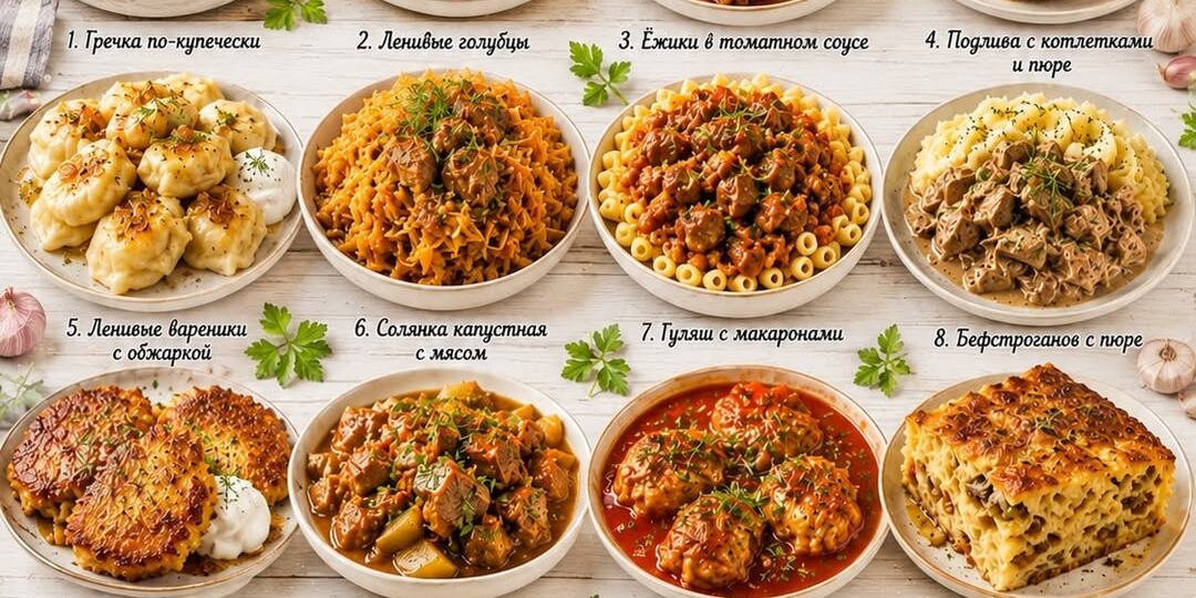 🍲 Когда не знаете, что приготовить на ужин: огромная шпаргалка по 16 домашним вторым блюдам