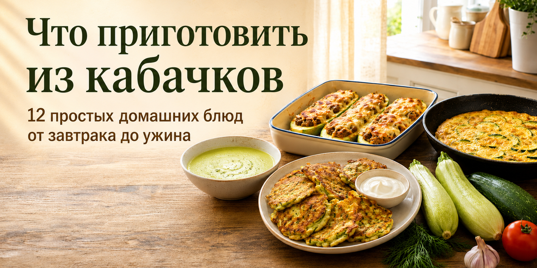 Что приготовить из кабачков: 12 простых домашних блюд от завтрака до ужина.