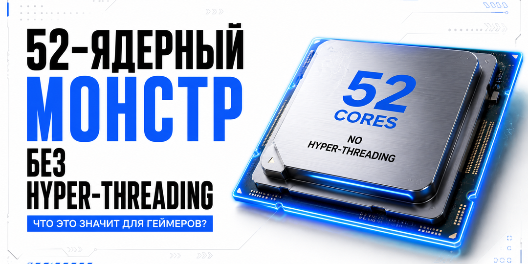 Intel готовит 52-ядерный процессор без Hyper-Threading: что это значит для геймеров