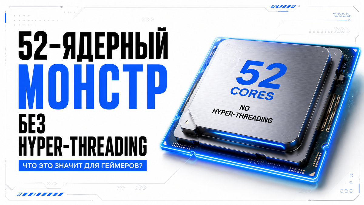 Intel готовит 52-ядерный процессор без Hyper-Threading: что это значит для геймеров