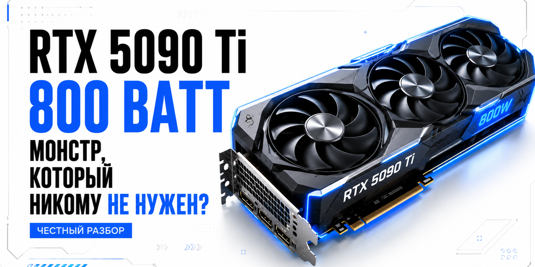 RTX 5090 Ti с потреблением до 800 Вт: мощнейшая видеокарта или тупиковая ветвь развития?