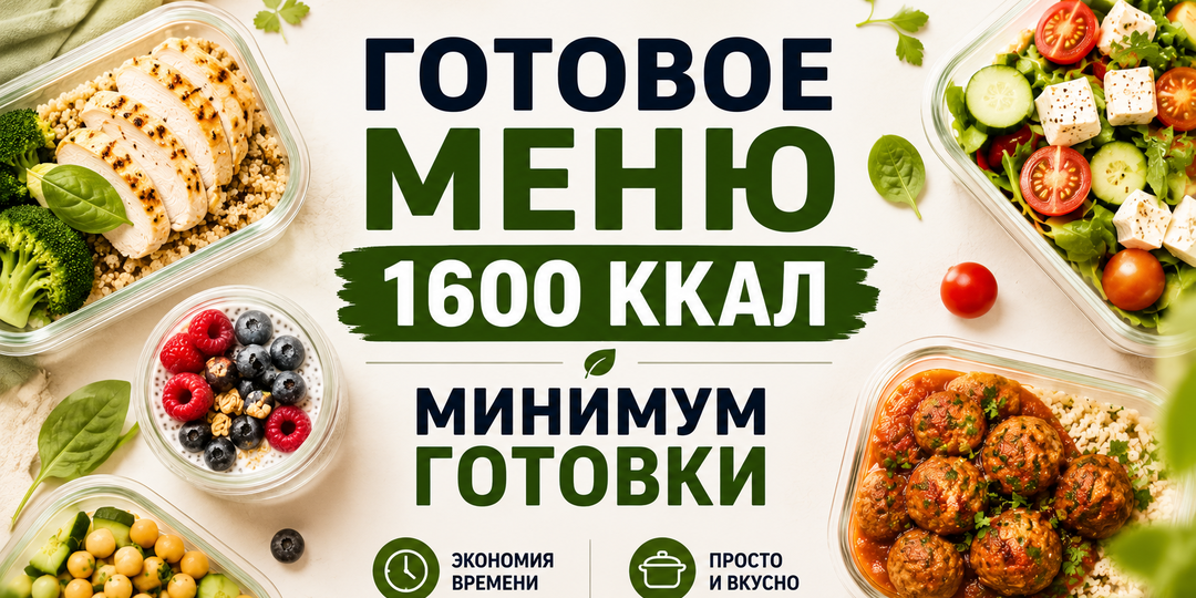 Готовое меню на день с рецептами и списком продуктов