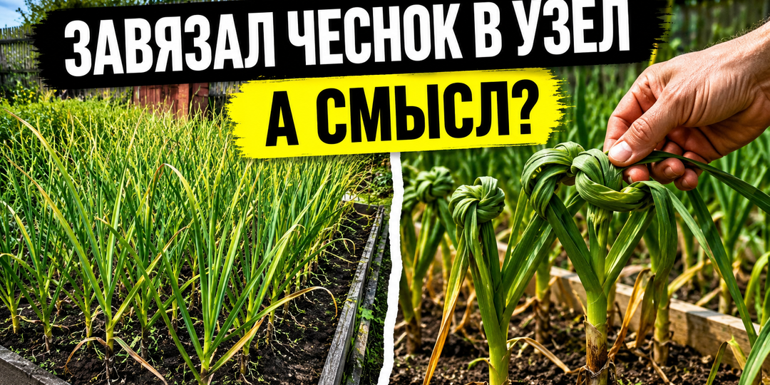 Сосед завязал листья чеснока в узел. Я так делать не буду — объясняю почему