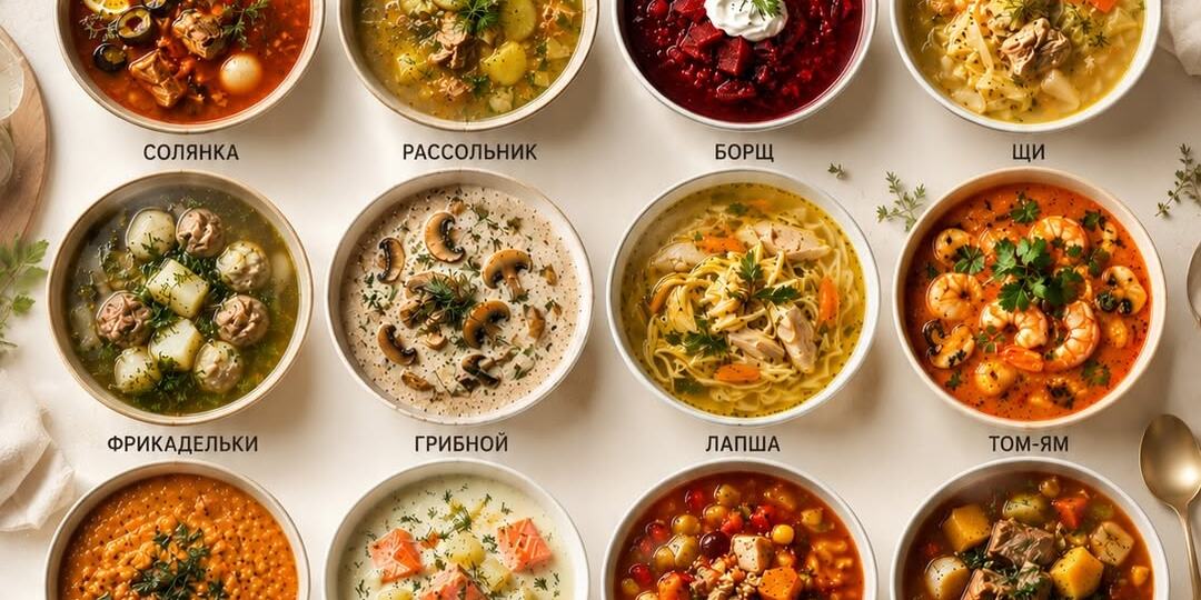 🥣 Когда не знаешь, что приготовить на первое: огромная шпаргалка по 16 вкуснейшим супам на любой вкус