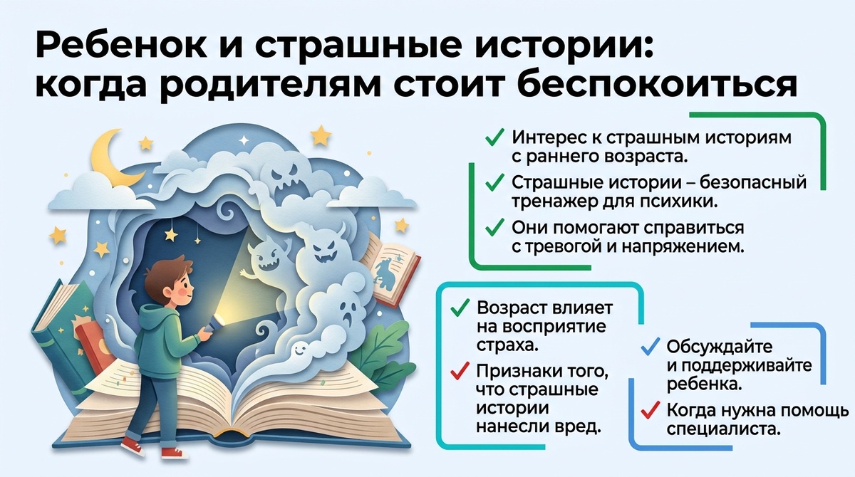 Ребёнок и страшилки: когда волноваться родителям  📷
