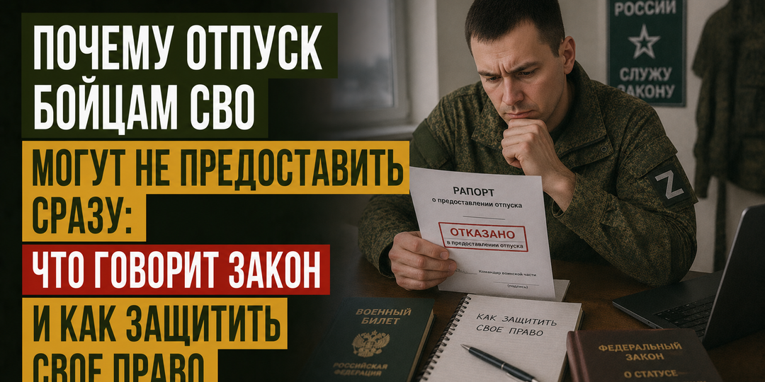 "Почему отпуск бойцам СВО могут не предоставить сразу: что говорит закон и как защитить свое право"