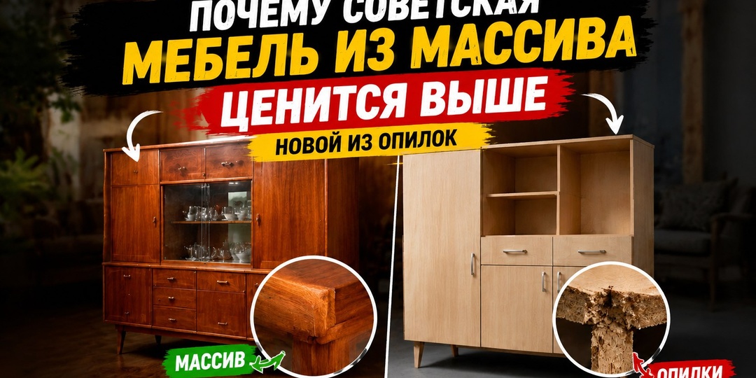 Почему советская мебель из массива сейчас ценится выше новой из опилок