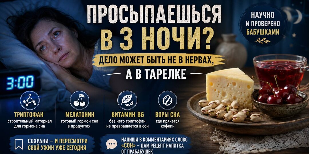 Вы просыпаетесь среди ночи и не можете уснуть? Проверьте свой ужин по этому списку