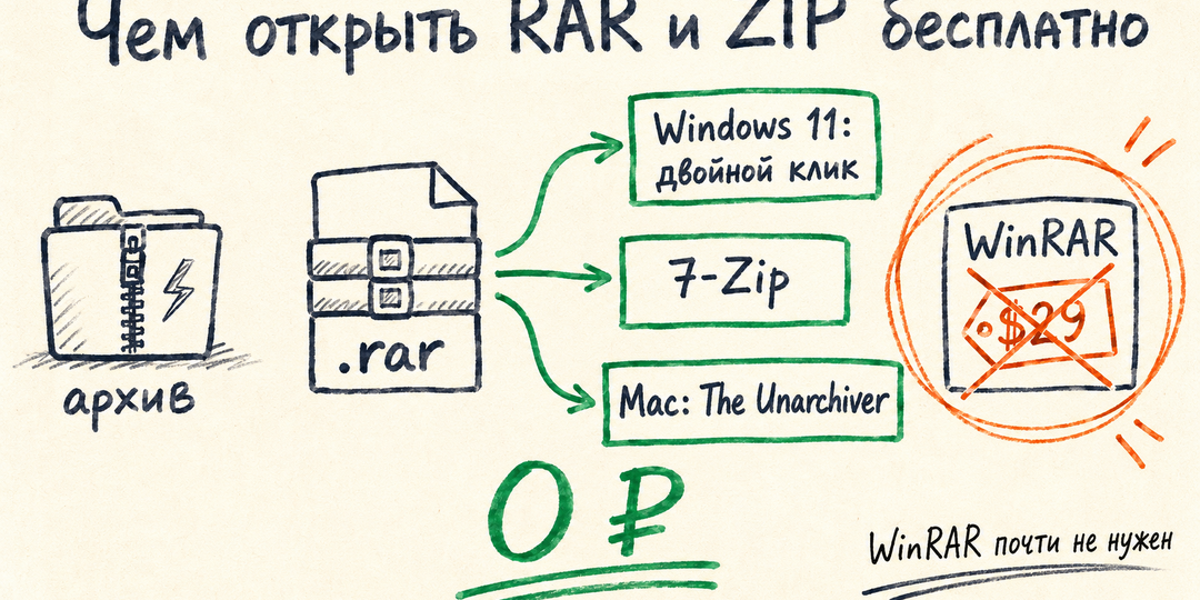 Чем открыть RAR и ZIP бесплатно и почему за WinRAR можно не платить
