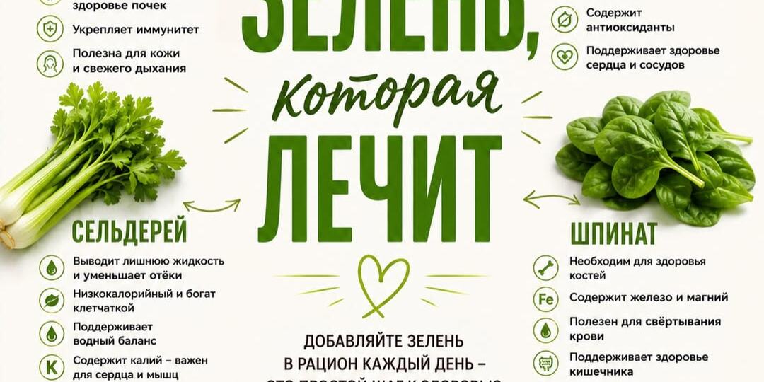 🌿 Когда хочется сохранить легкость, здоровье и силы: полезная шпаргалка по 6 видам целебной зелени