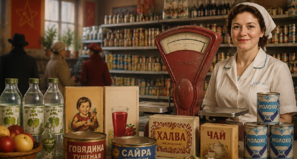 Не только берёзовый сок: какие продукты были на полках магазинов в СССР