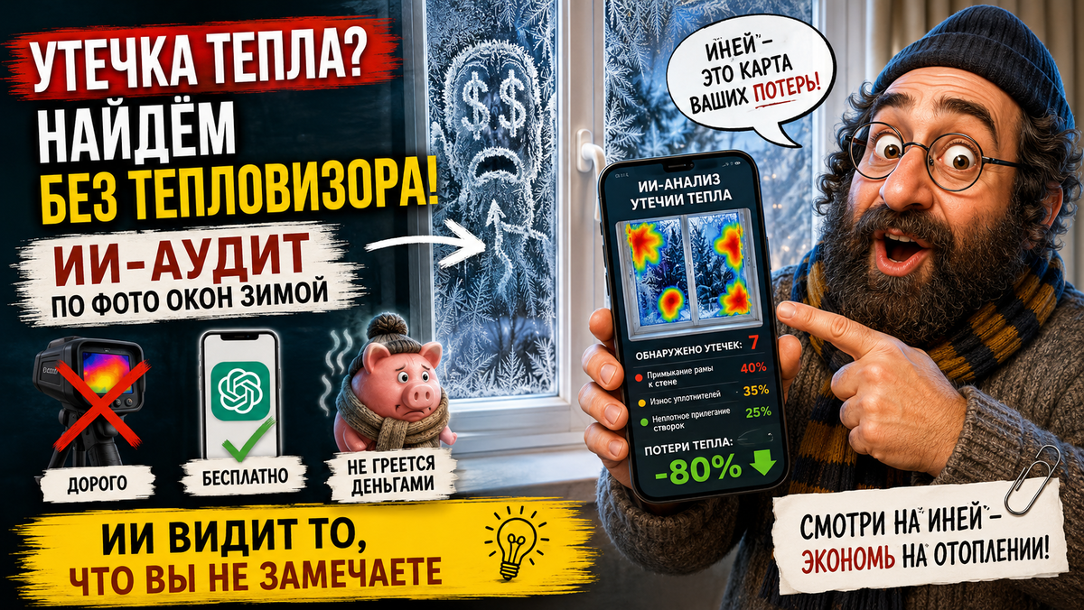 Способ найти утечку тепла в доме без тепловизора.
