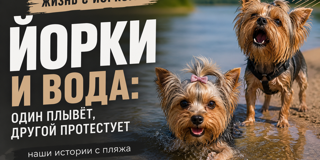 Как йорки ведут себя на пляже: наши наблюдения