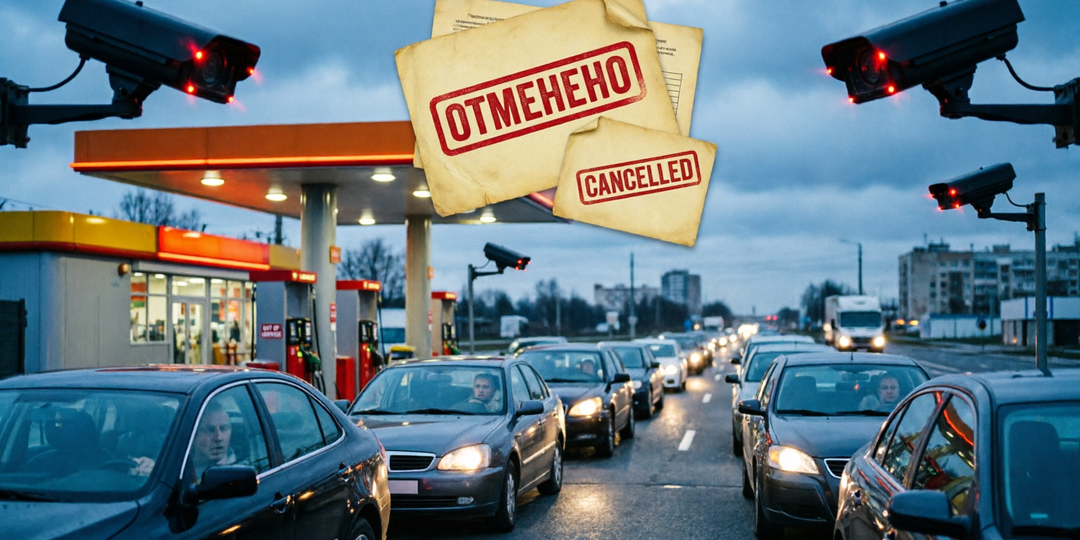 отменят штрафы, полученные в очередях на АЗС