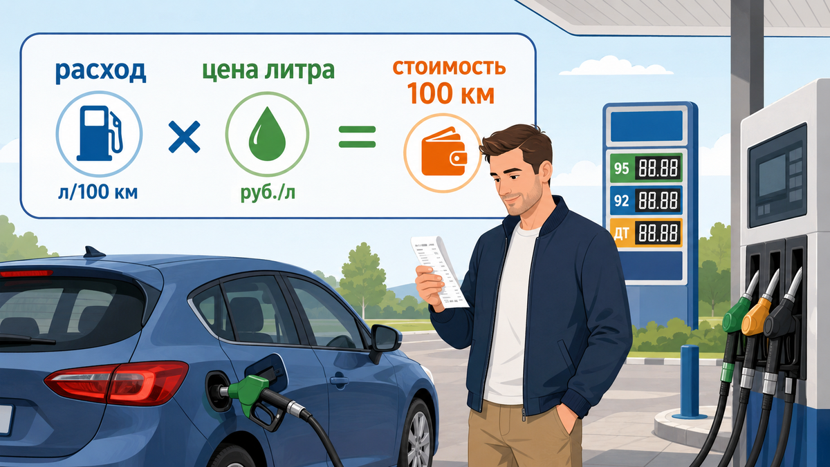 Сколько стоит проехать 100 км летом 2026: считаю седан, кроссовер и минивэн