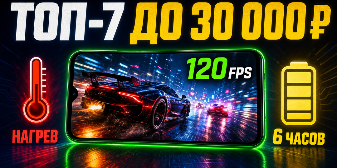 ТОП-7 смартфонов до 30 000 ₽ в 2026 для игр: сравнил FPS, нагрев и автономность — цифры без прикрас