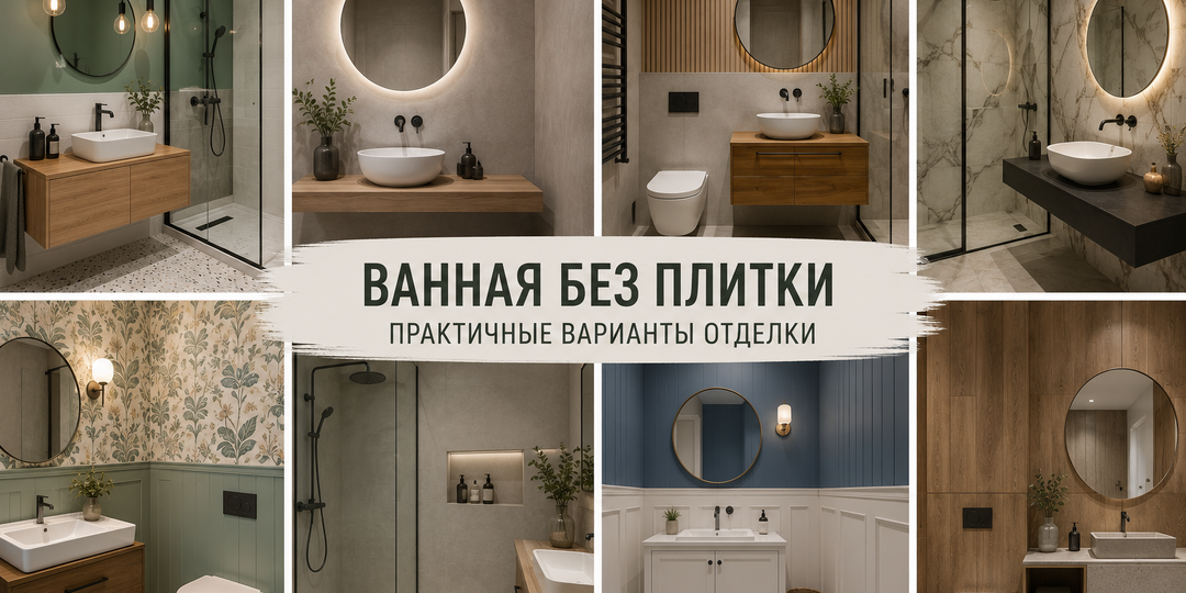 Ванная без плитки: практичные варианты отделки