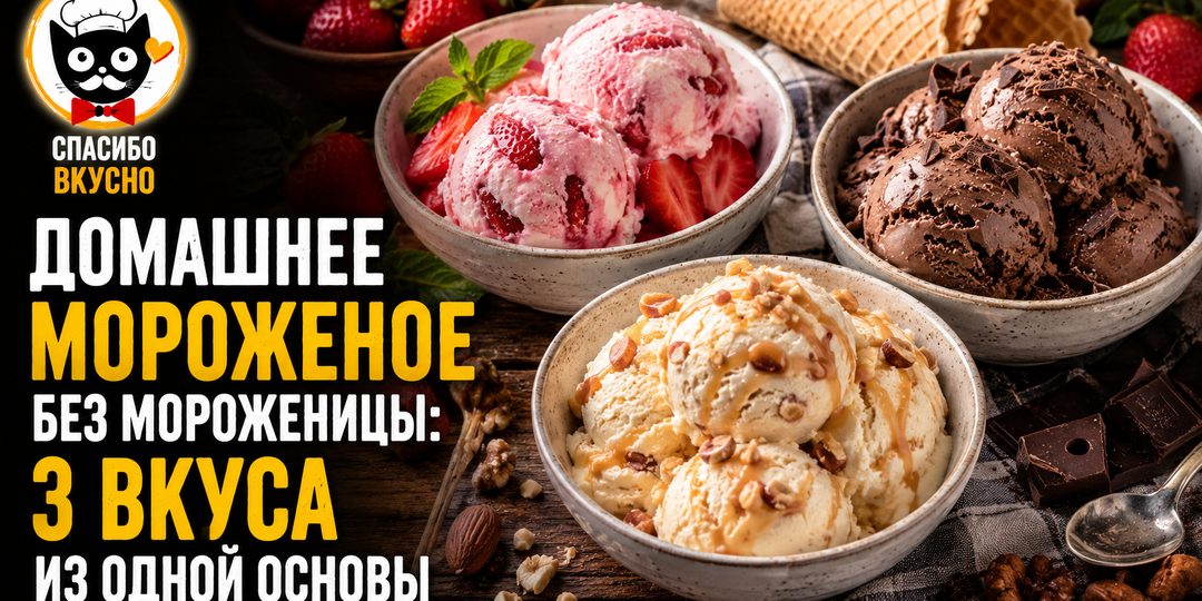 Домашнее мороженое без мороженицы: 3 вкуса из одной основы