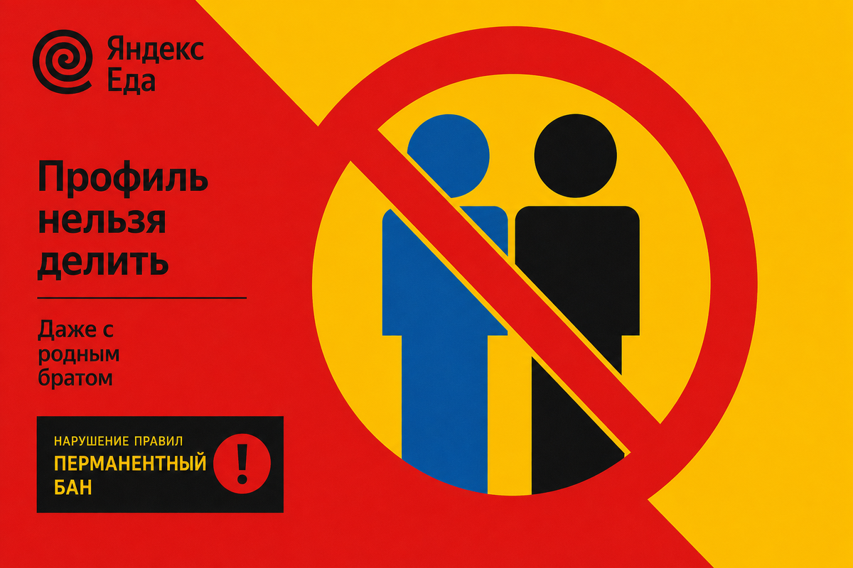 Почему Яндекс Еда навсегда банит за передачу профиля